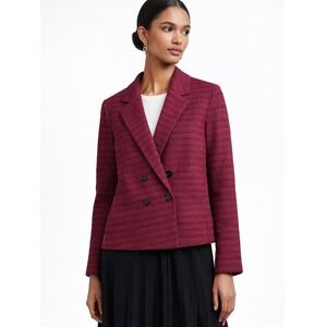 41 Hawthorn Sammie Knit Tweed Blazer Womens Medium Burgundy NWT
